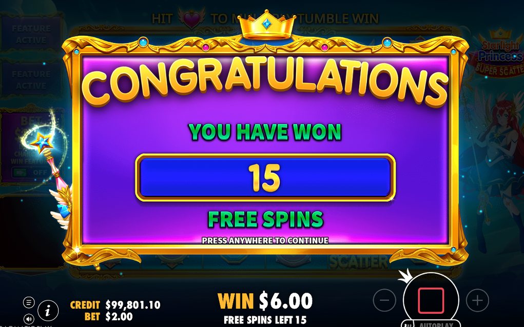 Free Spins screen with the TOTAL MULTIPLIER accumulator