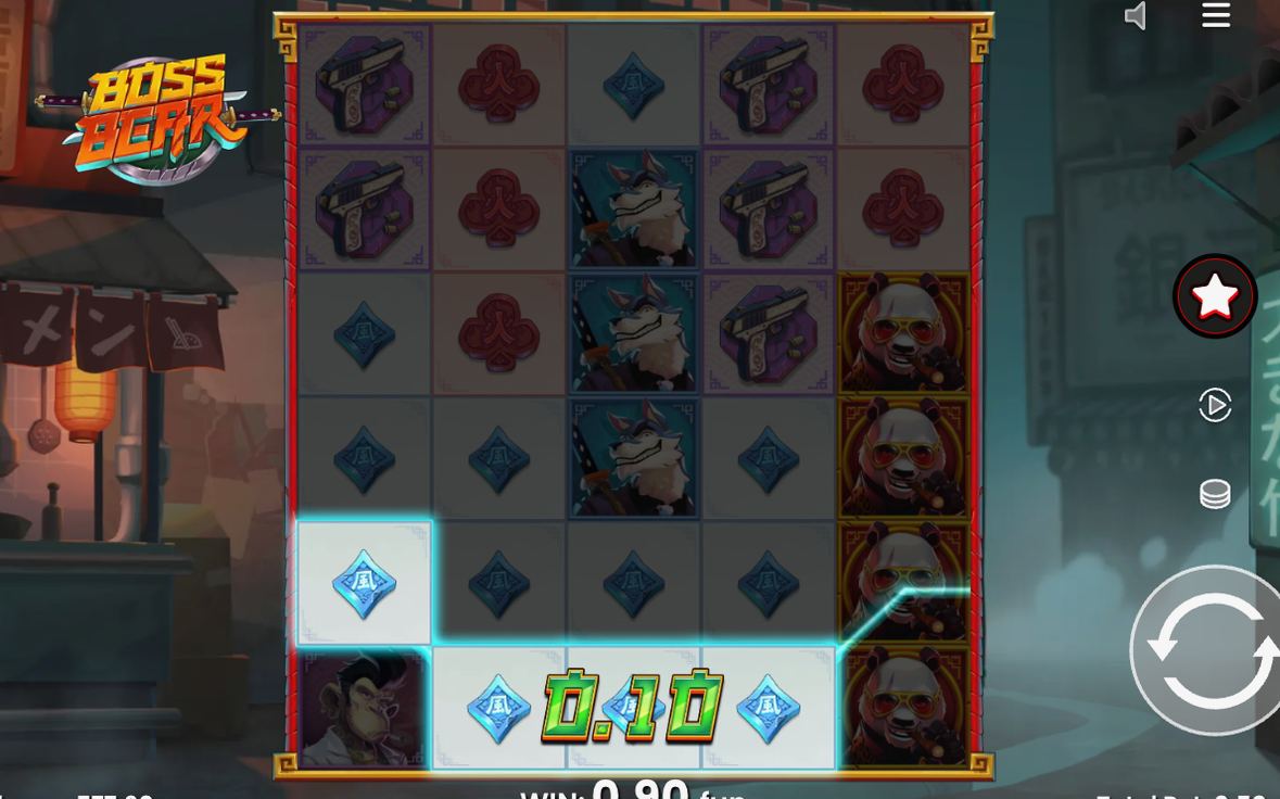 Base Game grid of 5 reels and 6 rows